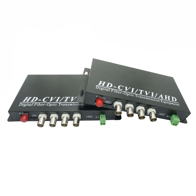 4 Channel Digital Video Converter AHD/CVI/TVI Signal to BNC to Fiber Video Transmitter/Receiver
