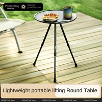 Table ronde extérieure portable, table de pique-nique légère, tables de camping, facile à transporter, pliable, robuste et durable