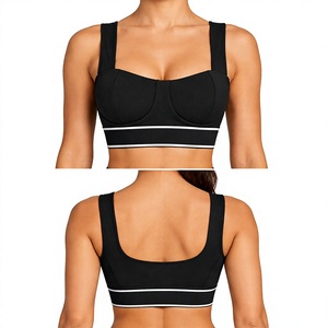 Ensemble de vêtements de sport 2 pièces noir pour femmes, soutien-gorge de sport, leggings taille haute, tenue de sport pour entraînement, fitness, yoga - Product Image 4