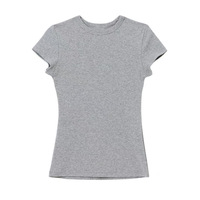Hochwertiges Sommer Slim Fit Atmungsaktives Lässiges Damen Rundhals Sport Kurzarm T-Shirt Schnelltrocknend Anti-Schrumpf Top