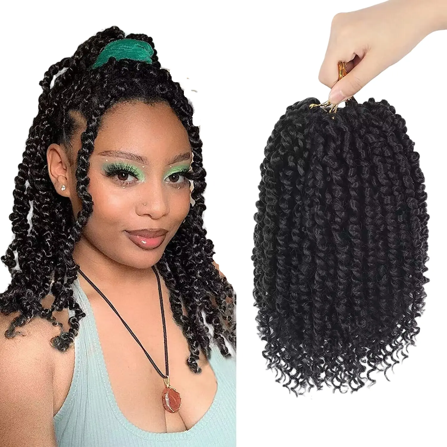 10-inch short preloop Crochet Passion Twist Hair Pretwist Passion Crochet Hair weave meches for african braids