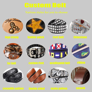 Diseñador de fábrica Logotipo de marca personalizado Forma de letra Hebilla de cinturón de metal Cinturón personalizado de cuero genuino para hombres de lujo para hombres - Product Image 3