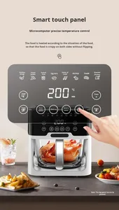 <span class=keywords><strong>Friteuse</strong></span> à air carrée en verre, visibilité panoramique à 360°, capacité de 5L-6L, écran tactile vocal, multifonctionnelle, moderne, électrique pour la maison - Product Image 6