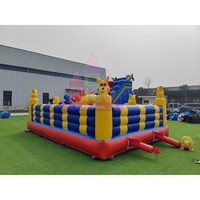 Aire de jeux gonflable sur le thème du chat de dessin animé, mascotte colorée, château gonflable pour les fêtes d'enfants, location pour parcs commerciaux