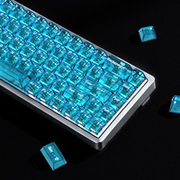[PC Light Pink Transparent Keycaps] Cross-border Bestseller Translucent Mechanical Keyboard Keycaps English Japanese Russian