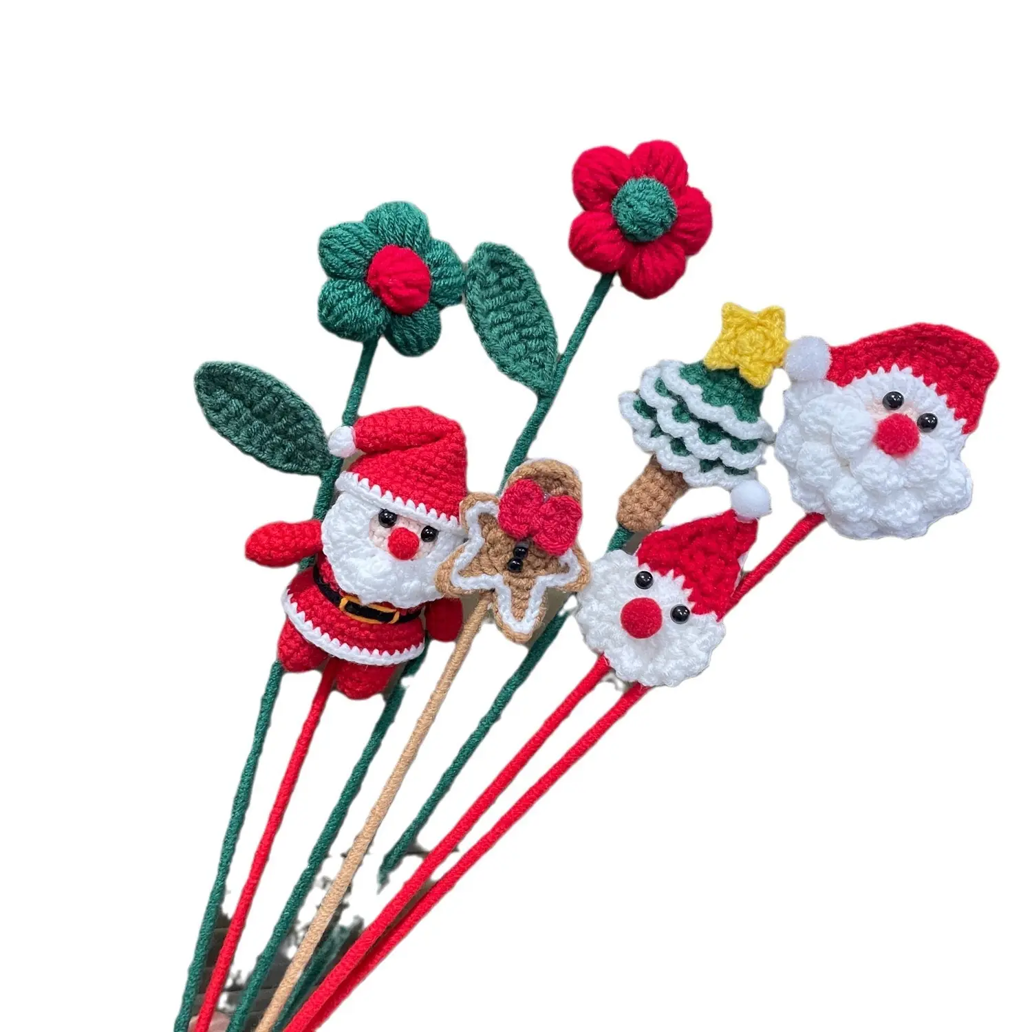 Più popolare regalo di natale per i bambini di natale maglieria merci di lana fiore artificiale per la decorazione del regalo di natale