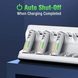 EBL 8-Bay Individual Charger for AA AAA NiMH NiCD <b>Rechargeable</b> <b>Batteries</b> Fast Charging LCD LED Display AC Plug AU Socket - Product Image 3