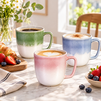 Tasse à café en céramique à glaçure réactive dégradée, tasse à thé en porcelaine bicolore, vente en gros, logo personnalisé, tasse cadeau