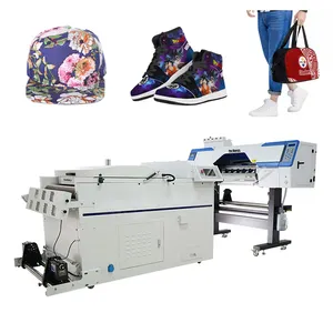 Garment printing 60cm dtf CMYK color printer i3200 XP600 print head dtf with powder shaker machine all in one