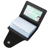 Dompet Kartu Kredit RFID Logo Kustom Modern dengan Penutup Tombol, 34 Slot, Kulit PU Tahan Lama, Model Akordeon