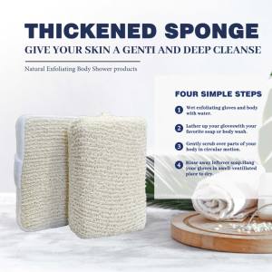 Spugne da bagno in cotone ramietto naturale esfoliante set di guanti da doccia - Product Image 4