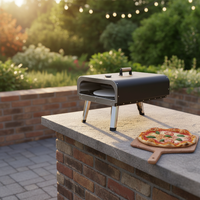 Four à pizza au bois moderne Warmfire, best-seller, pour extérieur, avec pierre tournante, en acier inoxydable, portable, 2,9 kW haute pression