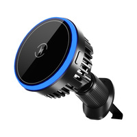 Support de téléphone magnétique pour voiture avec refroidissement par aspiration, charge sans fil et fixation sur grille d'aération