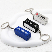 Porte-clés en alliage de zinc avec logo personnalisé, cadeau pour entreprise de logistique, mini porte-clés en forme de conteneur