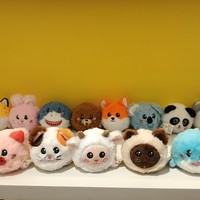 Ballon anti-stress en peluche à motif animal avec fourrure rebondissante 8 cm, jouet unisexe pour Pâques, cadeau pour les enfants de 8 ans et plus