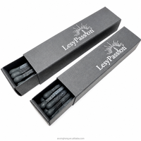 Allumettes de sécurité longues écologiques noires de 75 mm avec impression personnalisée, en bois, dans une boîte en papier, pour fête, bougie parfumée, cadeau de mariage