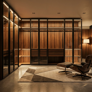 CE <strong>Midcentury</strong> Modern Wooden <strong>Wardrobe</strong> for Living Room Home Furniture Solution Bespoke OEM - Product Image 2