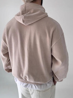 Vente en gros de pulls en velours côtelé de couleur unie à capuche pour homme, service de sport à domicile