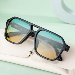 Gafas de sol polarizadas cuadradas de moda para hombre, montura negra, protección UV400, gafas de sol para conducir al aire libre, montura de plástico y metal - Product Image 2