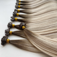 Extensions de cheveux humains Remy pré-collées à pointe plate droite, cuticules alignées, qualité brute, modèle 2026