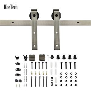 WEKIS 6.6 FT Satin Nickel Brass Carbon Steel J Shape Door Hanger Barn Door Hardware Kits Electric <b>Remote</b> <b>Control</b> Easy Screw - Product Image 3