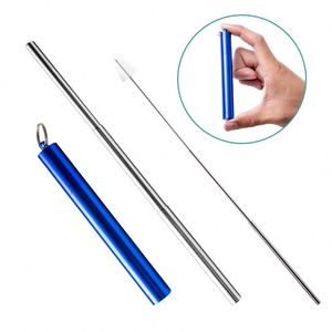 Food Grade Portable Telescopic Collapsible Stainless Steel 304 <b>Straw</b> With Case Brush - Product Image 2