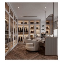 CBMMart Idées de garde-robe de dressing moderne avec îlot et tiroirs de rangement pour bijoux