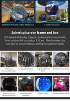 Affichage sphérique LED P2 P2.5 P3 avec protection IP65, taille personnalisable pour les expositions et publicités intérieures et extérieures
