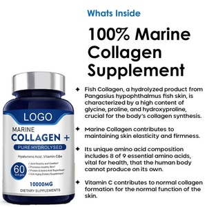Cápsulas de Gel Suave Halal de Colágeno 3600 con Ácido Hialurónico y Vitaminas C y E, 500mg 1000mg, 60 Unidades, Suplemento para el Consumo Nutricional Diario - Product Image 2