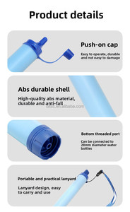 Paille à eau portable FlyinChamp PP pour la survie, la randonnée, les voyages, protection anti-bactérienne, anti-parasites, anti-microplastiques, utilisable en toutes saisons - Product Image 2