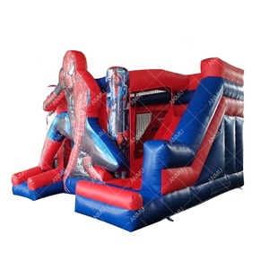 Castello Gonfiabile Commerciale Spiderman con Scivolo per Feste per Bambini - Product Image 3