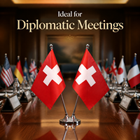 Drapeau de table suisse personnalisé de haute qualité, drapeau de bureau, taille et logo personnalisables, vente en gros, décoration de bureau et de maison
