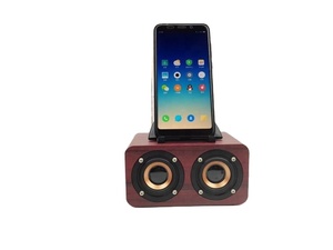 Altavoces de madera portátiles alimentados por batería inalámbricos para REPRODUCTOR DE Audio Bluetooth para el hogar fiesta al aire libre Compatible computadora móvil P - Product Image 6