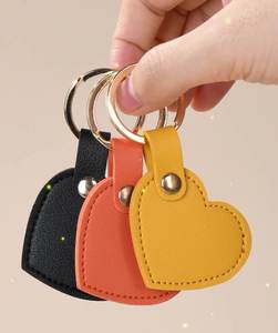 Porte-clés en cuir en forme de cœur, porte-clés mignon, porte-clés de voiture, accessoires, breloque pour sac à main, sac à dos, décoration pour femmes - Product Image 4