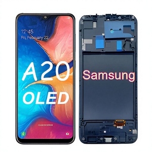 Écran OLED avec cadre pour Samsung A20 SM-A205F SM-A205U1, assemblage complet, panneau tactile numériseur, module d'affichage pour smartphone - Product Image 1