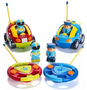 Haute qualité lumières musique 2CH RC Police voiture de course télécommande Radio contrôle mignon dessin animé véhicules jouets pour enfant