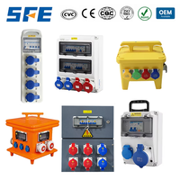 SFE 400A 250V 3 Fazlı Endüstriyel Güç İstasyonları Dağıtım Kutusu 50 Amper Çıkışlı Model 6 Soketli