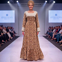 Magnifique Robe Longue Femme en Dentelle Florale Imprimée, Style Ethnique Africain, en Rayonne Écologique, Luxe Estival, Coupe Évêque