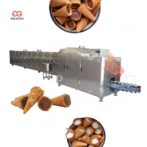 Full Automatic Making Production Line Rolled Biscuit Sugar Waffle Cone Baking Maker Ice Cream Cone Machine