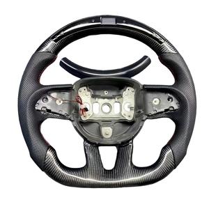 Volant à fond plat en fibre de carbone forgée pour <span class=keywords><strong>Dodge</strong></span> Challenger Charger <span class=keywords><strong>SRT</strong></span> 2015 2016 2017 2018 2019 <span class=keywords><strong>2020</strong></span> 2021 2022 2023 - Product Image 3