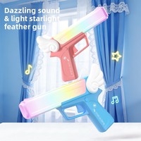 Pistolet sonore et lumineux en plastique coloré pour enfants, rechargeable par USB-C, interaction musicale dynamique, jouet lumineux à sept couleurs pour créer une ambiance.