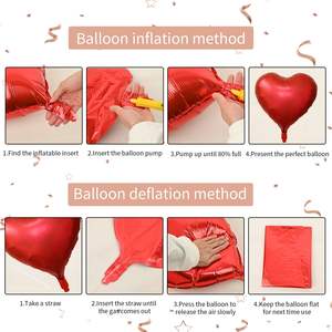 بالونات على شكل قلب من رقائق الألومنيوم باللون الأحمر والوردي مقاس 18 بوصة من ياتشن، 12 قطعة لتزيين حفلات عيد الحب والذكرى السنوية والزفاف - Product Image 5