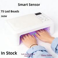 Lampe de séchage UV/LED pour nail art, four à séchage rapide haute puissance, chambre spacieuse, lampe avec repose-main en ABS et coffret cadeau