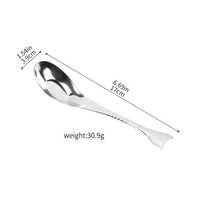 Cuillère élégante en forme de queue de poisson en acier inoxydable 201, idéale pour la restauration et l'usage domestique quotidien, parfait comme cadeau créatif.