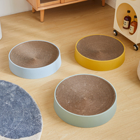 Grattoir pour chat de luxe écologique en carton ondulé rond avec cadre en plastique, directement de l'usine