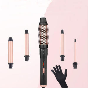 ที่ม้วนผมไมโครไฟเบอร์5ใน1, ที่ม้วนผมลอนสวยสไตล์<span class=keywords><strong>เกาหลี</strong></span>แปรง<span class=keywords><strong>ม้วน</strong></span><span class=keywords><strong>ผม</strong></span>สามกระบอก38มม. - Product Image 1