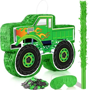 Piñata de Camioneta Pequeña para Niños, Piñata de Construcción con Palo, Antifaz y Confeti para Eventos de Carnaval, Fiesta, Decoración y Juego - Product Image 1