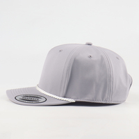 Casquettes de baseball en toile de coton grise à 5 panneaux structurés de haute qualité, personnalisables avec logo brodé, casquettes snapback, vente en gros