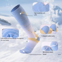 Chaussettes de ski sportives fantaisie d'hiver, en coton peigné épais, longues, unisexes, pour la randonnée