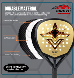 Raket Tenis Karbon 11K Grosir OEM&ODM, Raket Padel Serat Karbon 18k, Raket Tenis Grafit Karbon - Product Image 5